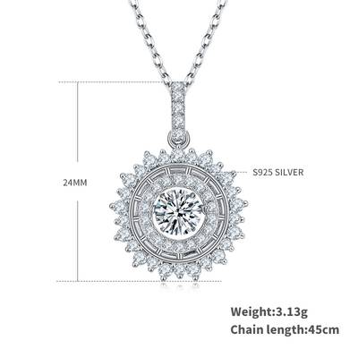 Dancing Radiant 0.5ct D Color Moissanite Necklace in S925 Silver Platinum Plated
